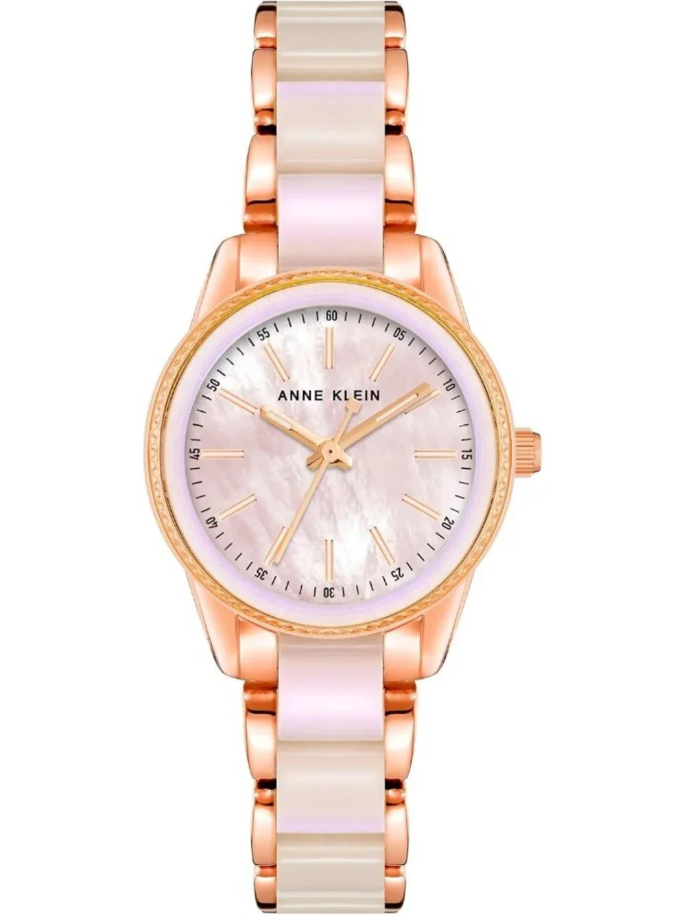 Anne Klein Women's Rose Gold Pink Analog Quartz Resin Bracelet Luxury Watch